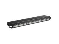 MicroConnect - Patch-panel - CAT 6 - STP - RJ-45 X 24 - svart - 19"