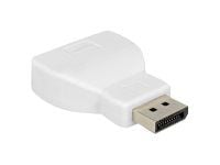 Delock - Video adapter - DisplayPort (hann) til HD-15 (VGA) (hunn) - DisplayPort 1.1a - tommelskruer - hvit