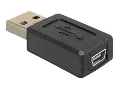 Delock Adapter Gender Changer - USB-adapter - USB (hann) til mini-USB type B (hunn) - svart Delock Adapter Gender Changer - USB-adapter - USB (hann) til mini-USB type B (hunn) - svart