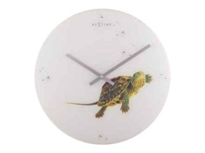 Nextime Turtle - Klokke - kvarts - veggmonterbar - 43 cm - hvit