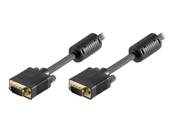 goobay - VGA-kabel - HD-15 (VGA) (hann) til HD-15 (VGA) (hann) - 5 m - tommelskruer - svart