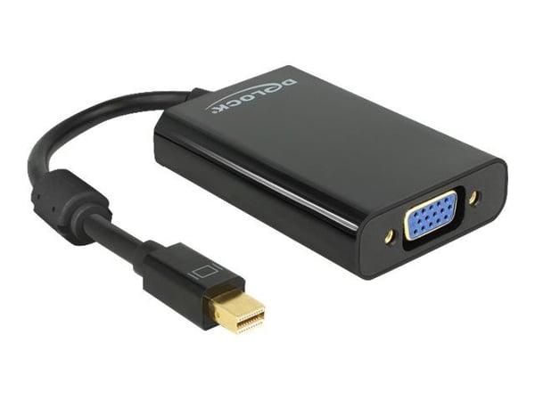 Delock Adapter mini Displayport 1.1 male > VGA female + Audio + Power - Videokonverter - DisplayPort - VGA - svart, hvit - løsvekt