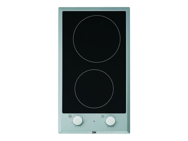 Beko HDCC 32200 X - Keramisk häll - 2 kokplattor - Fördjupning - bredd: 27 cm - djup: 49 cm - med kanter i rostfritt stål - svart