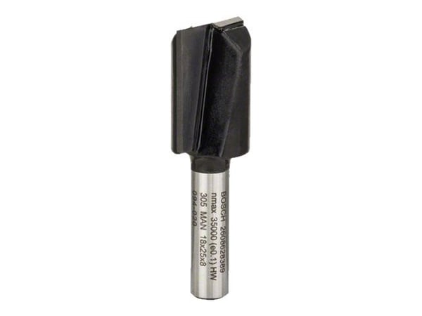 Bosch - Rutertupp - for kartong, heltre, medium-density fibreboard (MDF), plast, Corian, slipematerialer - Straight - 18 mm - lengde: 56 mm