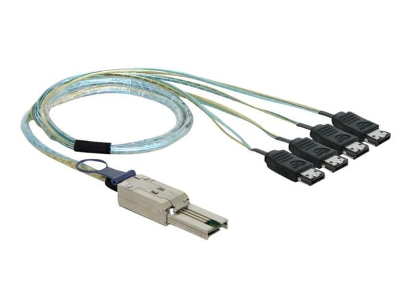 Delock - SATA/SAS-kabel - 4-spors - eSATA (hunn) til 26-pin 4x Shielded Mini MultiLane SAS (SFF-8088) (hann) - 1 m