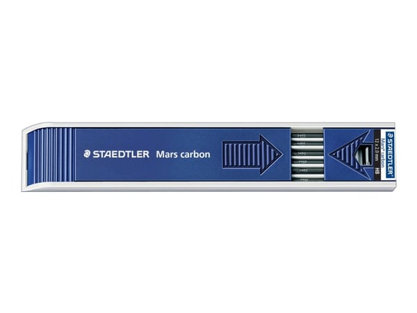 Stifter Staedtler Mars, HB, 2 mm, koffert med 12 stifter