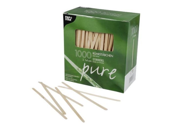 PAPSTAR pure - Rører - 14 cm - avhendbar (en pakke 1000)