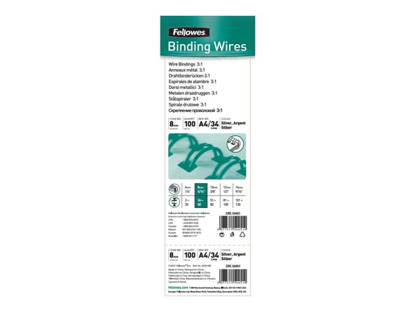 Fellowes 54451, Hopea, 60 arkkia, Metalli, A4, 100 kpl