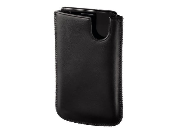 Hama Mobile Phone Sleeve "Balance" - Beskyttelsesmuffe for mobiltelefon - ekte skinn - svart - for Samsung Galaxy Note