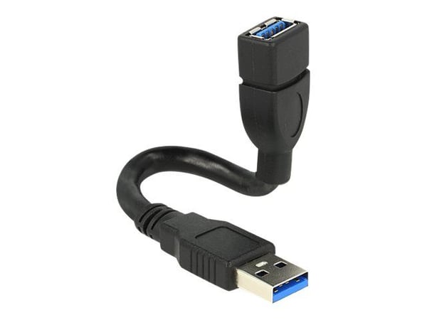 Delock ShapeCable - USB forlængerkabel - USB Type A (hun) til USB Type A (han) - USB 3.0 - 15 cm - lajiteltu
