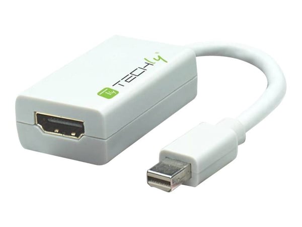 TECHly - Video adapter - Mini DisplayPort hann til HDMI hunn - 15 cm - skjermet - hvit