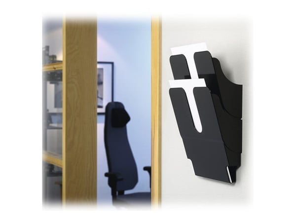 DURABLE FLEXIPLUS - Litteraturholder - veggmonterbar - 2 rom - for A4 - svart