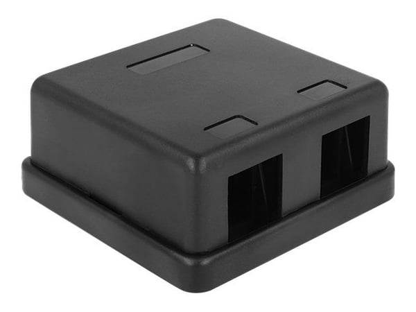 Delock Keystone Surface Mounted Box - Kotelo modulaarisella insertillä - musta - 2 porttia
