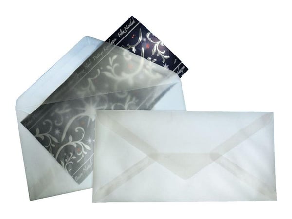 Sigel - Konvolutt - International DL (110 x 220 mm) - spiss - åpen side - gummiert - utskrivbar - gjennomsiktig - pakke av 25