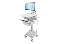 Ergotron StyleView - Vogn - for LCD-skjerm / PC-utstyr - medisinsk - aluminium, forsinket stål, kvalitetsplast - grå, hvit, polert aluminium - skje...