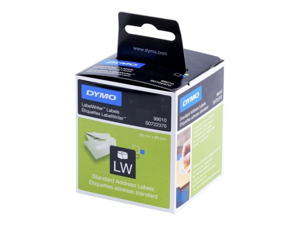 Etiketter DYMO® 28x89 mm vit - (2 rullar med 130 st.)