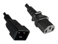 MicroConnect - Jatkojohto virralle - IEC 60320 C20 - IEC 60320 C13 - 1 m - musta