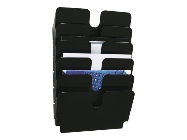 DURABLE FLEXIPLUS - Litteraturholder - veggmonterbar - 6 rom - for A4 - svart