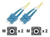 DIGITUS - Koblingskabel - SC-enkeltmodus (hann) til SC-enkeltmodus (hann) - 2 m - fiberoptisk - 9 / 125 micron - OS1 - halogenfri - gul