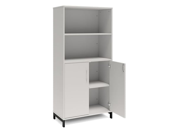 Kontorsskåp DNA 800x1660 mm ljusgrå/svart 4A4/2A4