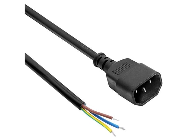 Akyga Virtajohto [1x IEC 60320 C13 pistorasia - 1x avoin pää] 1,5 m Musta
