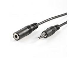ROLINE 3.5mm Extension Cable, M/F 5 m, 5 mm, Musta