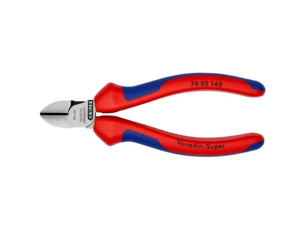 Knipex 70 02 140 SB, Sivuleikkurit, 4 mm, Terästä, Sininen, Punainen, 140 mm, 54 mm
