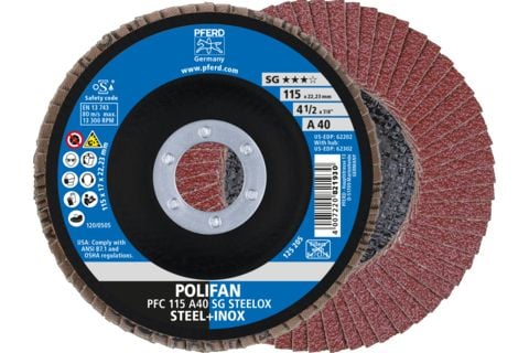 PFERD PFC 115 A 40 PSF STEELOX, Metall, 13300 rpm, 11,5 cm, 10 st