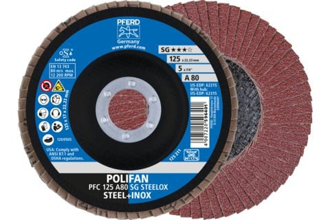 PFERD 67708125, Laikka, Sisäänpainettu keskiosa, Ruostumaton teräs, Terästä, Mikä tahansa tuotemerkki, 2,22 cm, 12,5 cm