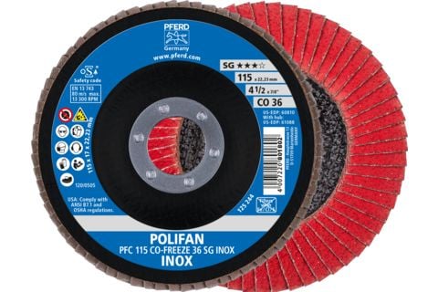 PFERD 67711536, Lamellskive, Nedsenket senter, Rustfritt stål, Alle merker, 2,22 cm, 11,5 cm