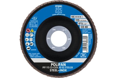 PFERD 67660415, Lamellskive, Nedsenket senter, Aluminium, Rustfritt stål, Stål, Alle merker, 2,22 cm, 11,5 cm