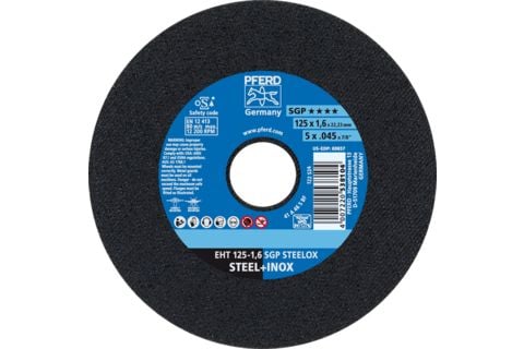 PFERD EHT 125-1,6 SGP STEELOX, Stål, Rustfritt stål, PFERD, 2,22 cm, 12,5 cm, 12200 rpm, 25 stk