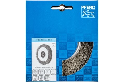 PFERD POS RBU 12528/14,0 INOX 0,30, 12,5 cm, 12,5 cm, Stål, Ikke-jernholdig metall, Bronse, Rustfritt stål, Aluminium, 6000 o/min