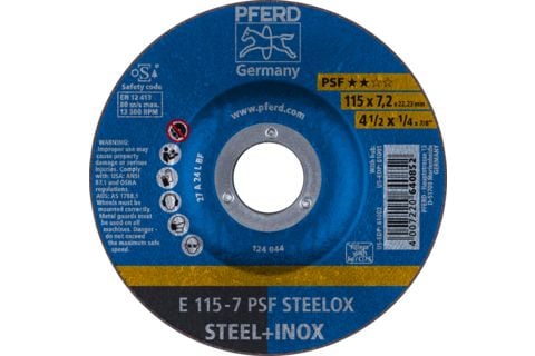 PFERD E 115-7 PSF STEELOX, Metall, 13300 o/min, 11,5 cm, 7,2 mm, 10 stk.