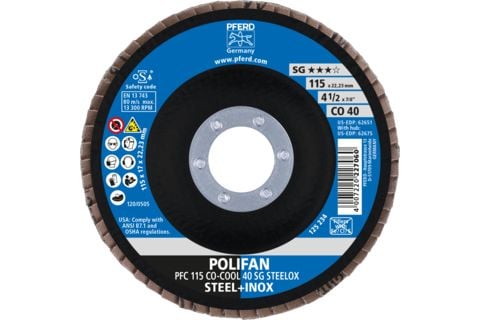 PFERD 67760415, Lamellskive, Nedsenket senter, Aluminium, Rustfritt stål, Stål, Alle merker, 2,22 cm, 11,5 cm