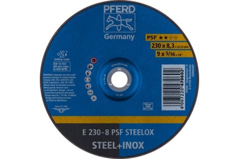 PFERD E 230-8 PSF STEELOX, metall, 6600 o/min, 23 cm, 8,3 mm, 10 stk.