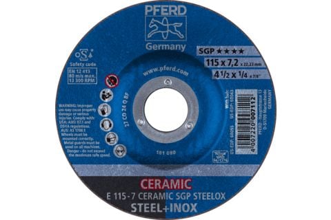 PFERD 62211300, Kappeskive, Nedsenket senter, Rustfritt stål, Stål, Alle merker, 2,22 cm, 11,5 cm