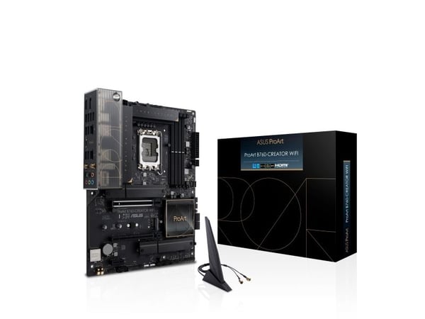 ASUS PROART B760-CREATOR WIFI - Hovedkort - ATX - LGA1700-sokkel - B760 Chipset - USB-C 3.2 Gen2, USB 3.2 Gen 1, USB-C 3.2 Gen 2x2 - Gigabit LAN, 2...