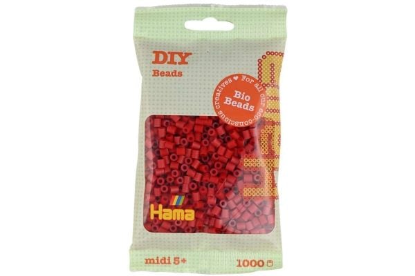 Hama BIO midi perler 1000 stk mørk rød