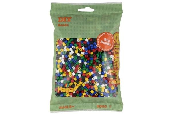 Hama BIO midi perler 3000 stk mix 198 (6 farger)