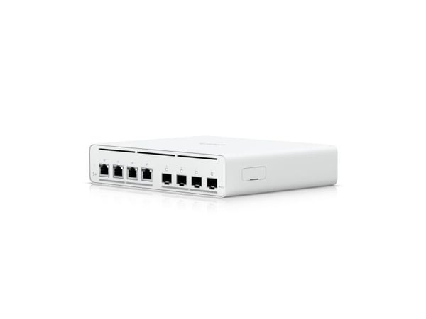 Ubiquiti UISP Switch Plus, Hallittu, 2.5G Ethernet (100/1000/2500), Power over Ethernet -tuki, Telineasennus, 1U, Seinäkiinnitteinen