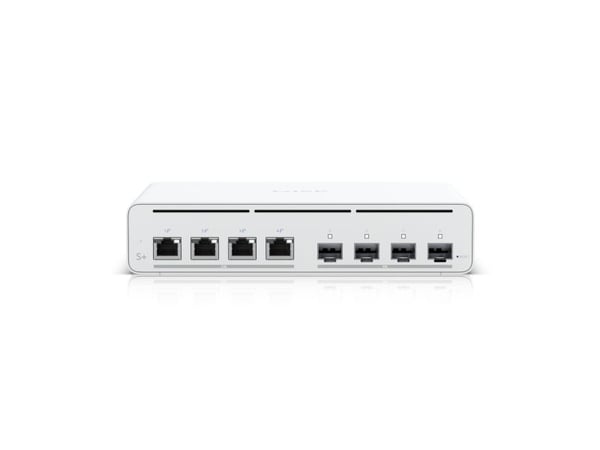 Ubiquiti UISP Switch Plus, Hallittu, 2.5G Ethernet (100/1000/2500), Power over Ethernet -tuki, Telineasennus, 1U, Seinäkiinnitteinen