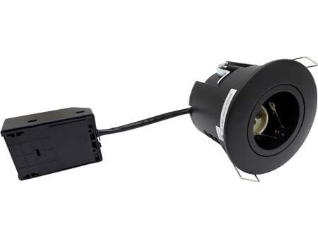 NORDTRONIC Uni Install G2, GU10, rund, mat sort, inden- og udendørs brug