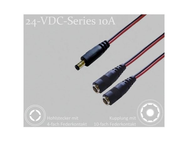 BKL Electronic DC-fordeler lavspenningsplugg DC-kobling 5.5 mm 2.1 mm 0,30 m 1 stk single