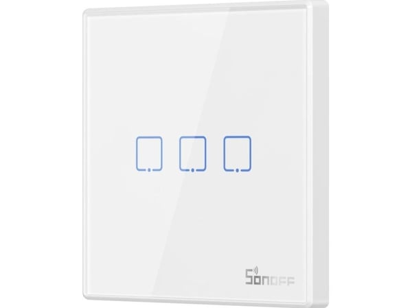 Sonoff T2EU3C-RF, Hvit, Plast, Veggmontering, 0.433 GHz, 86 mm, 9 mm