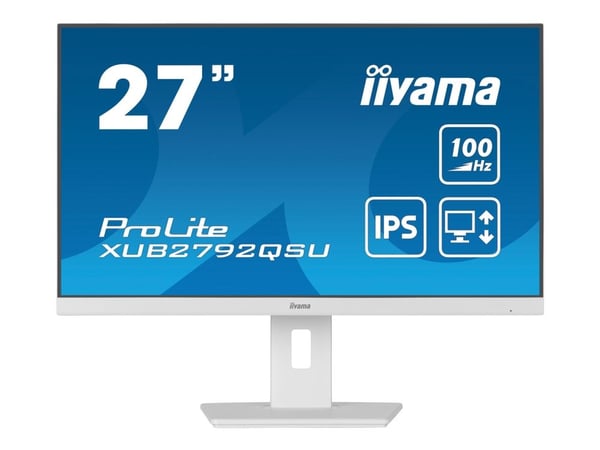iiyama ProLite XUB2792QSU-W6 - LED-skärm - 27" - 2560 x 1440 QHD @ 100 Hz - IPS - 250 cd/m² - 1300:1 - 0.4 ms - HDMI, DisplayPort - högtalare - vit...