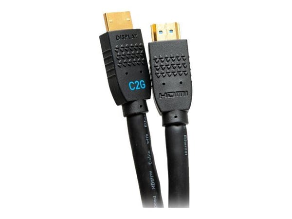 C2G 20ft Ultra Flexible 4K Active HDMI Cable Gripping 4K 60Hz - In-Wall M/M - HDMI-kabel med Ethernet - HDMI hann til HDMI hann - 6.1 m - svart - a...