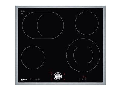 Neff T16BT76N0 - Keramisk komfyrtopp - 4 plater - Nisje - bredde: 56 cm - dybde: 49 cm - med pynt av rustfritt stål - svart