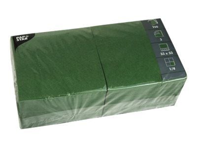 PAPSTAR - Serviett - Størrelse 33 x 33 cm - avhendbar - mørk grønn (en pakke 250)