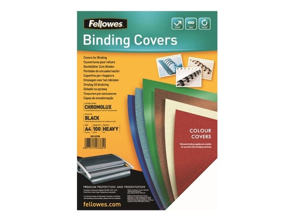 Fellowes Chromo - A4 (210 x 297 mm) - svart - 250 g/m² - 100 stk bindningsskydd - för Fellowes Galaxy 500, Galaxy Wire, Pulsar+ 300, Quasar+ 500, S...